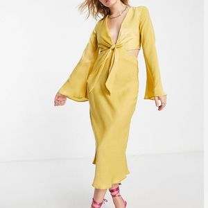 NWT Satin Yellow Elegant Dress